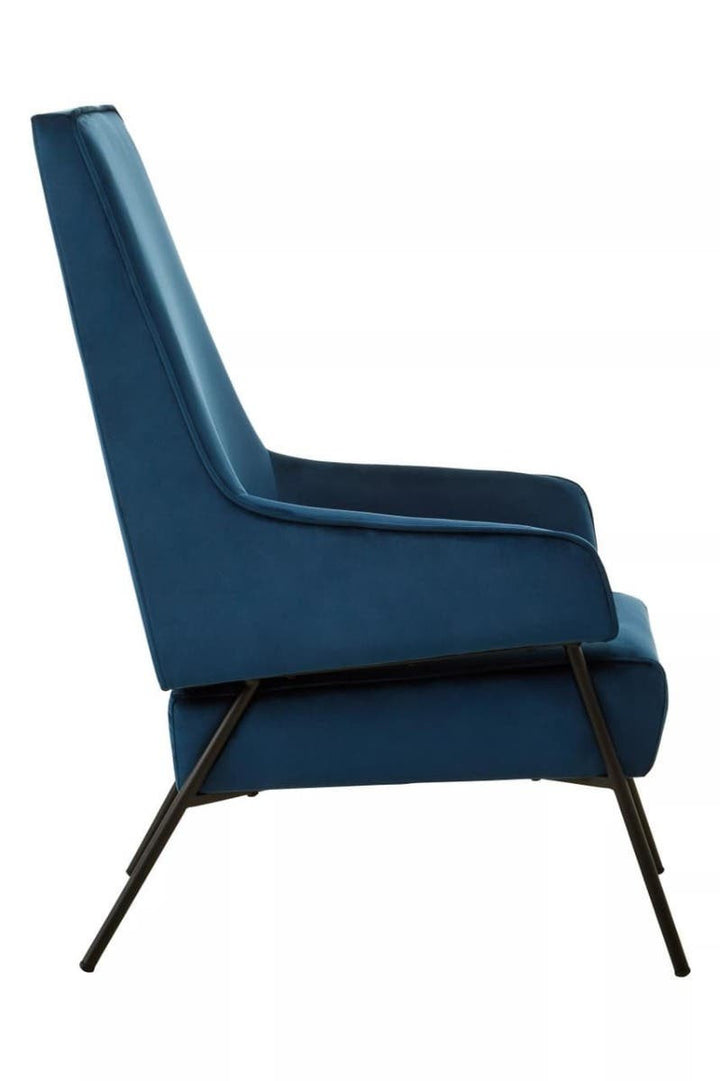 Darlisse Blue Velvet Chair