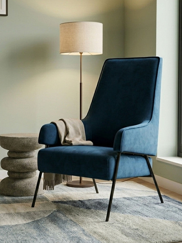 Darlisse Blue Velvet Chair