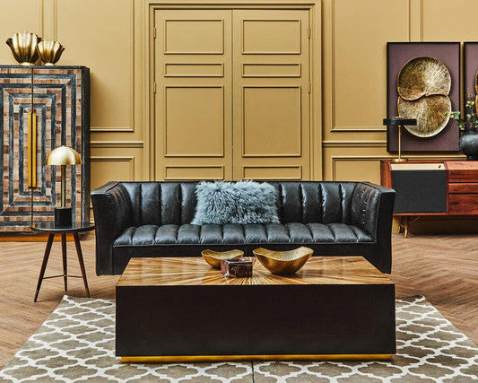 Riviera Leather Sofa – Flared Arms (Three Seater)