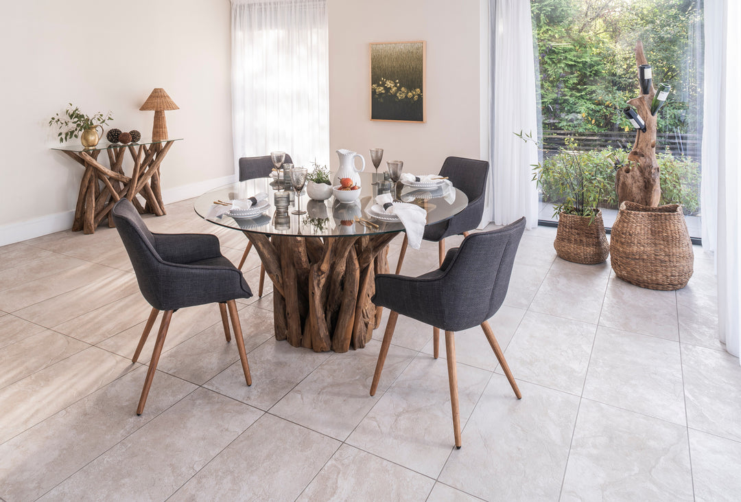 Bude Dining Chair Slate Grey Twill SET OF 2