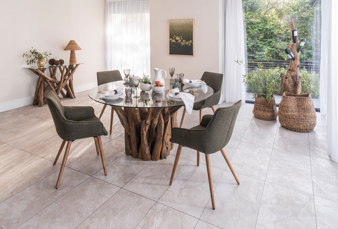 Bude Dining Chair Olive Green Twill SET OF 2