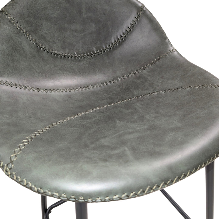 Lunmere Baseball Counter Stool Grey SET OF 2
