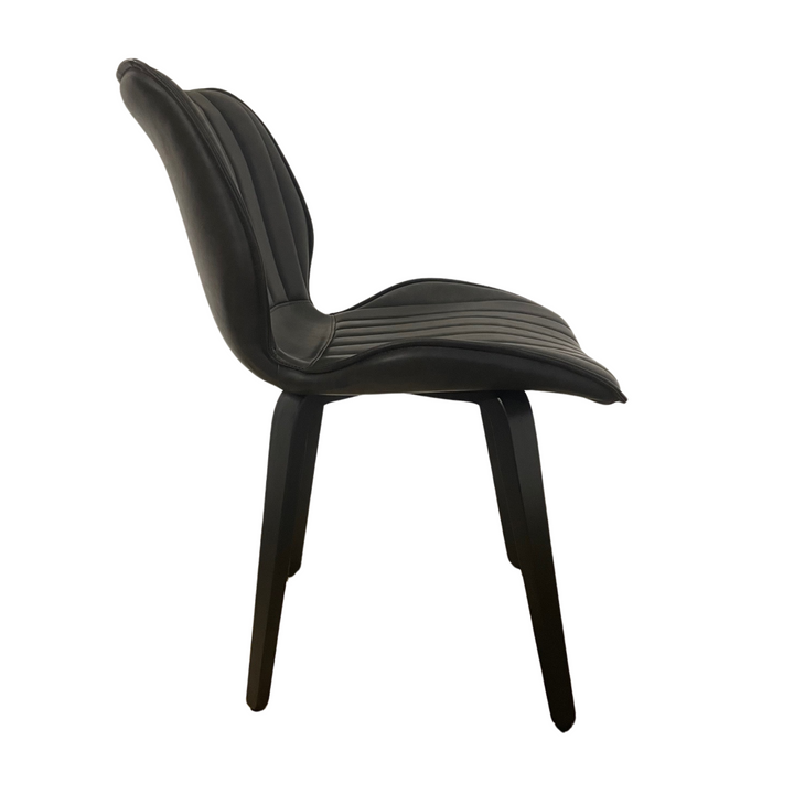 Junelle Dining Chair Vegan Grey Wooden Leg SET OF 2