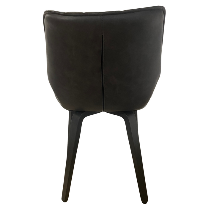 Junelle Dining Chair Vegan Grey Wooden Leg SET OF 2