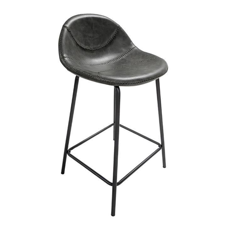 Lunmere Baseball Counter Stool Grey SET OF 2