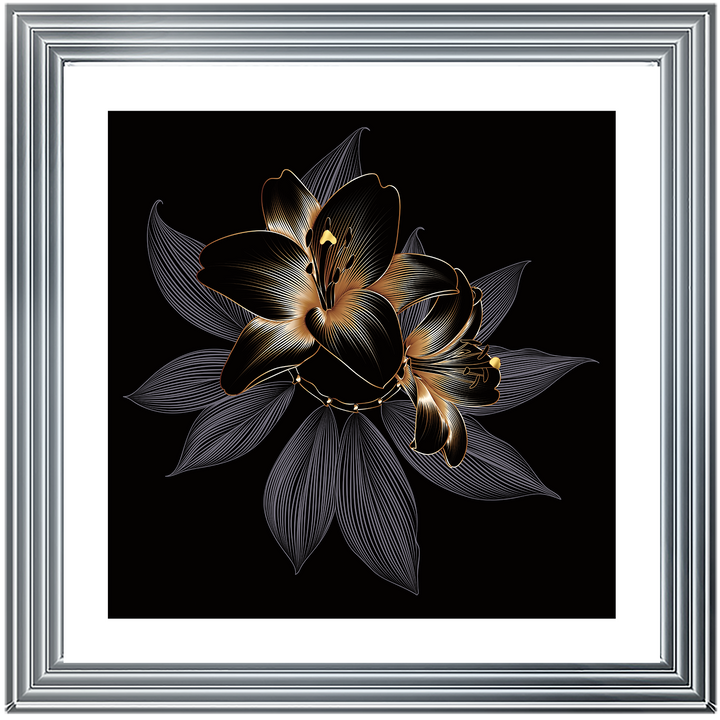 FL238 Black Beauty Flower with border