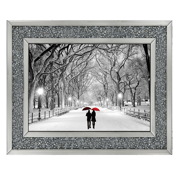 Walk through the snowy park