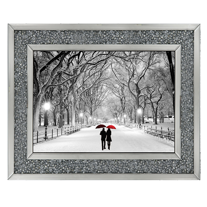 Walk through the snowy park