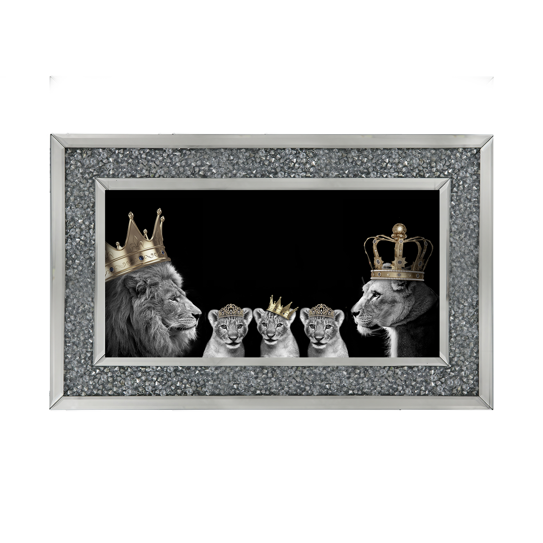 AN378 Lion family of 5 (Gold Crowns) I