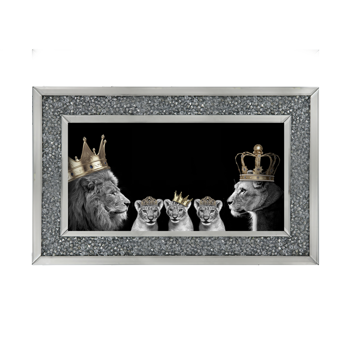 AN378 Lion family of 5 (Gold Crowns) I