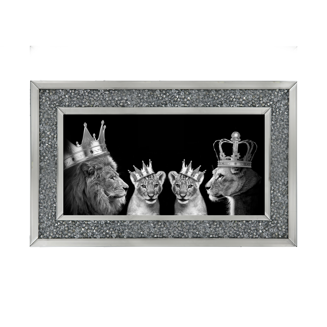 Lion family of 4 (Silver Crowns)