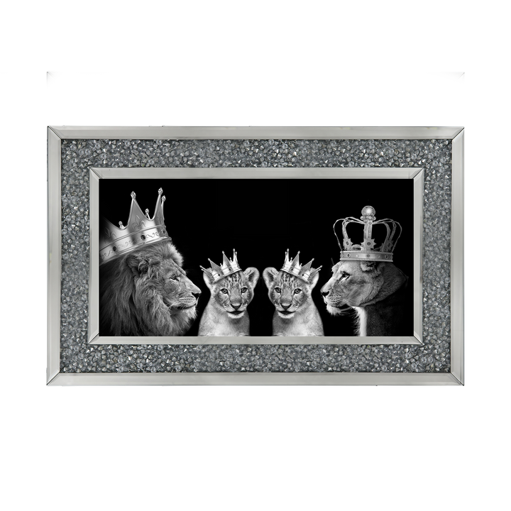 Lion family of 4 (Silver Crowns)