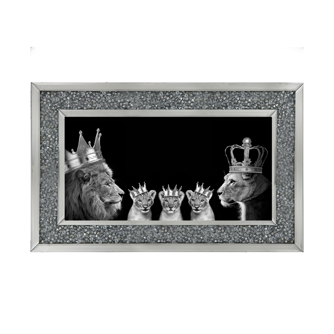 Lion family of 5 (Silver Crowns)