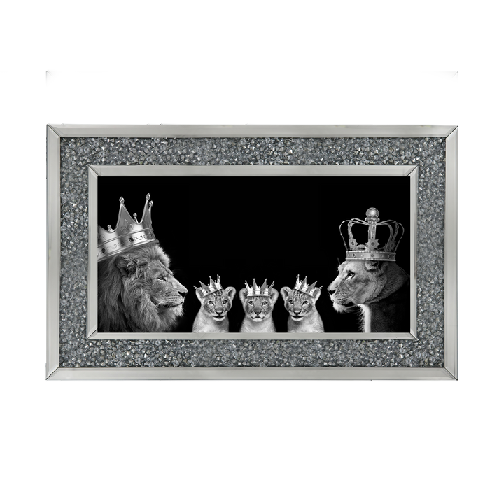 Lion family of 5 (Silver Crowns)
