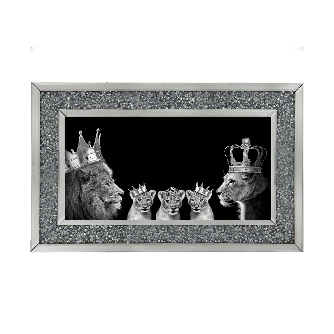 Lion family of 5 (Silver Crowns)