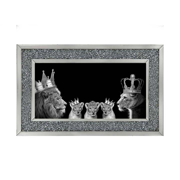 Lion family of 5 (Silver Crowns)