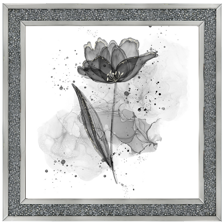Silver Flower With Splashes