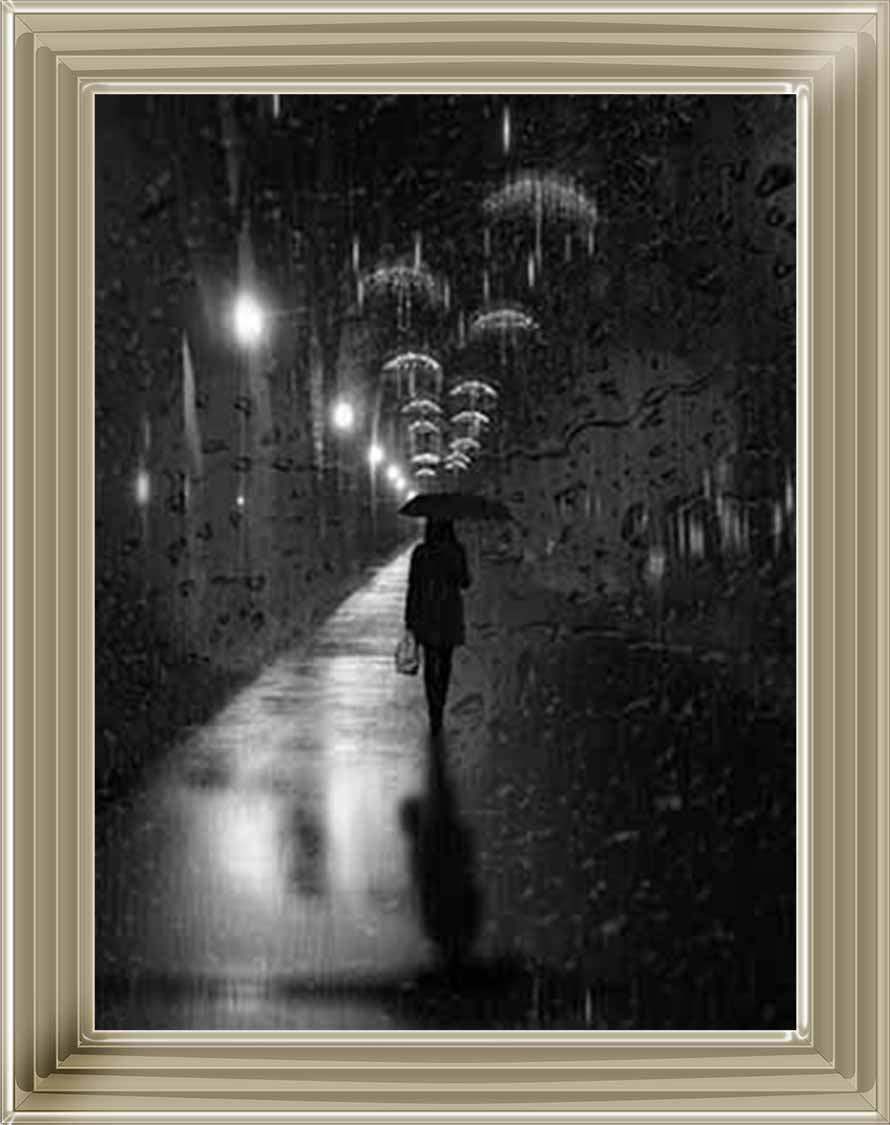 FG738 lady walking in Rain