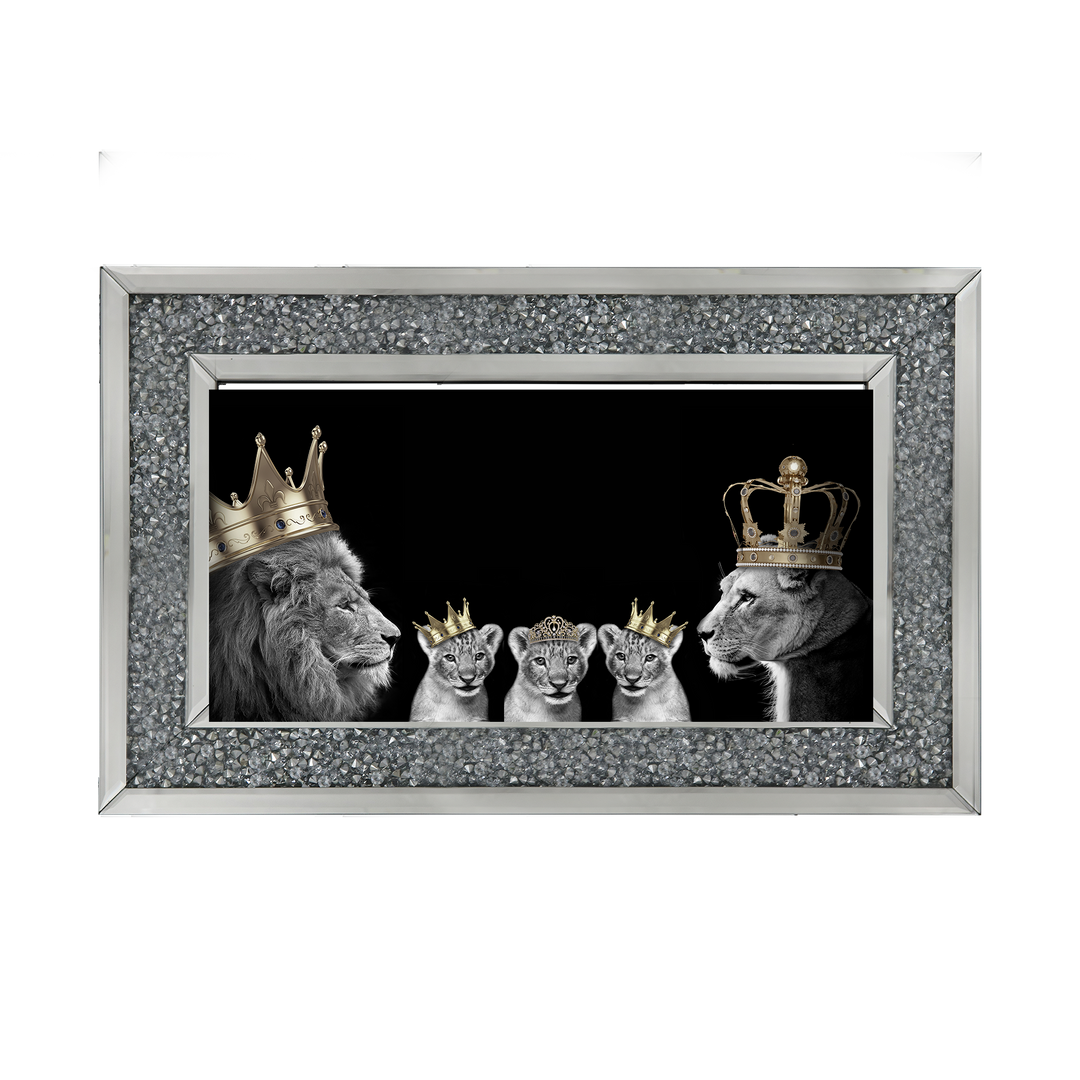 Lion family of 5 (gold Crowns)