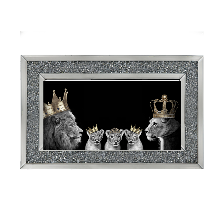 Lion family of 5 (gold Crowns)