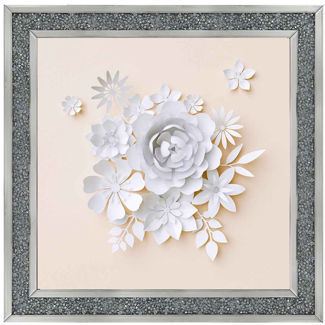 FL006 3D white paper flowers