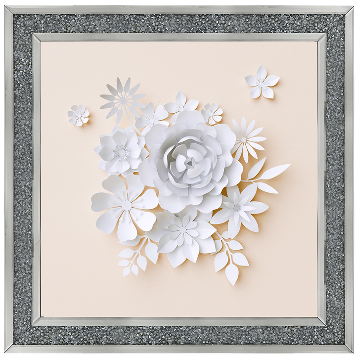 FL006 3D white paper flowers