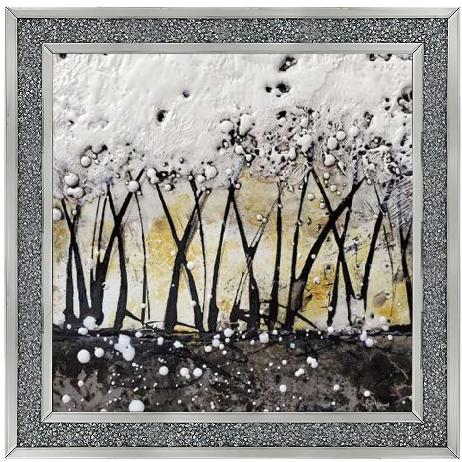 AB127 Abstract Trees Gold White