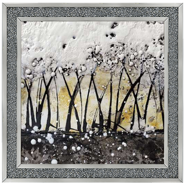 AB127 Abstract Trees Gold White