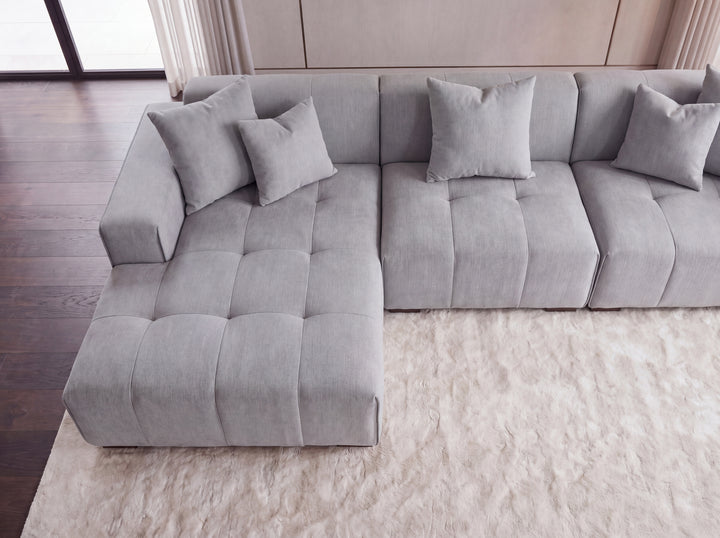 Aluxo Leonard Right Hand Corner Group in Cloudy Grey Bouclé