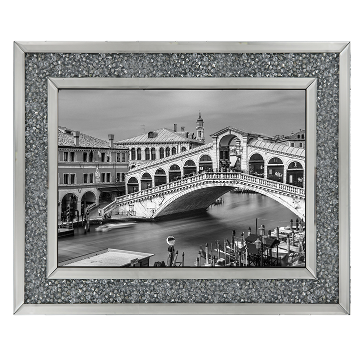 CY080 Famous Rialto bridge, Venice (Black & White)