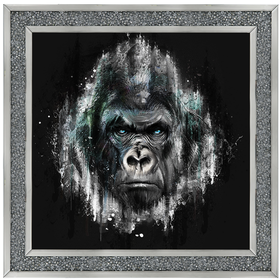 AN417 Black & Blue Gorilla Watercolour