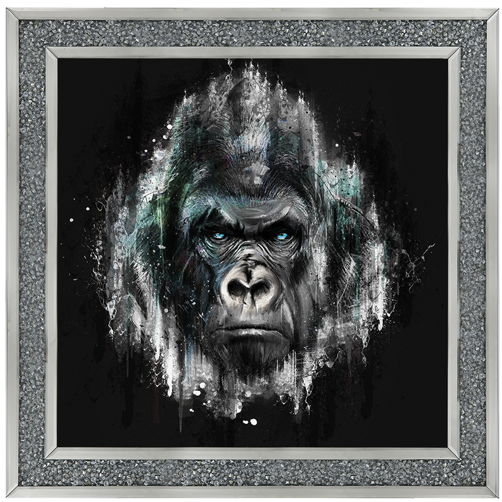AN417 Black & Blue Gorilla Watercolour