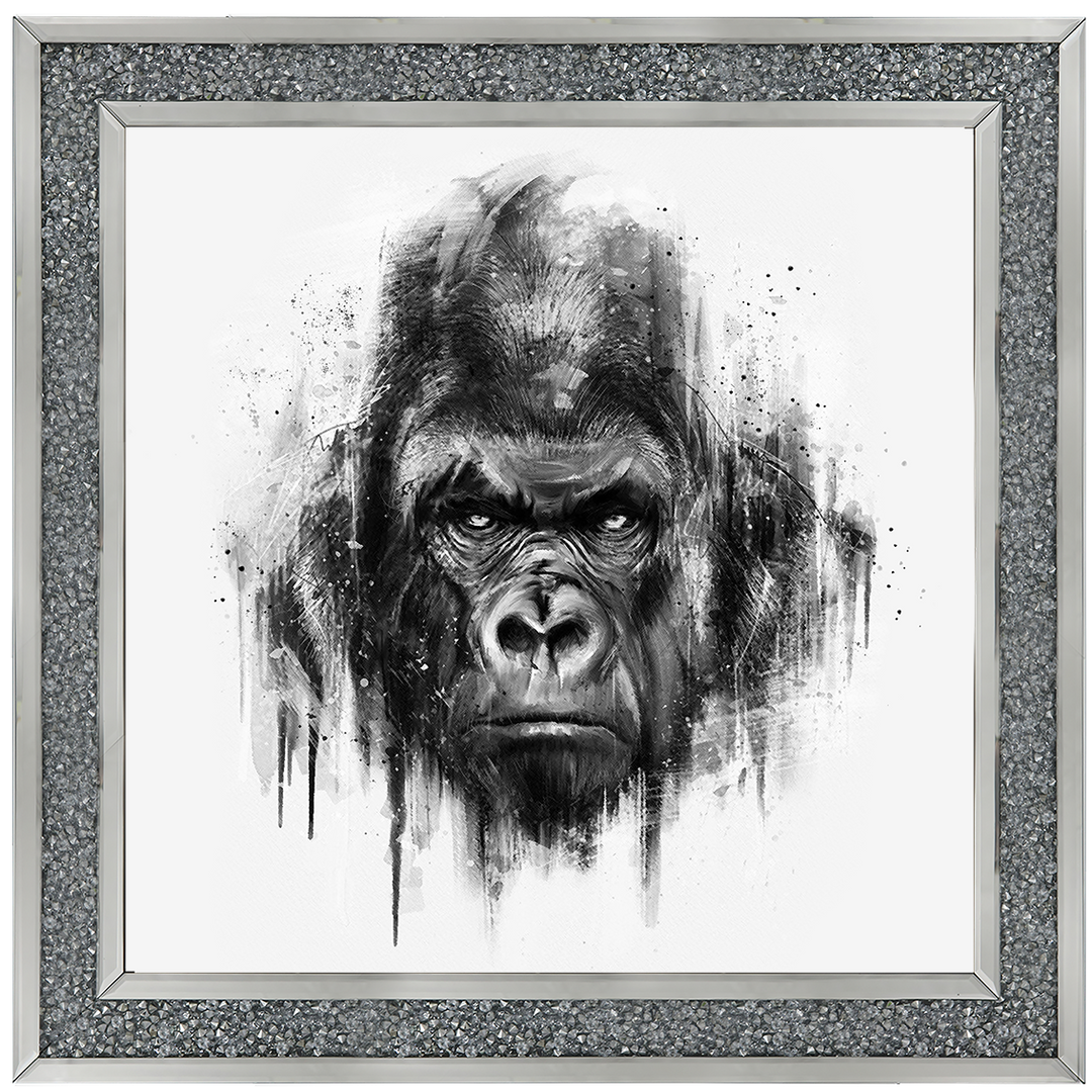 White & Black Gorilla Watercolour