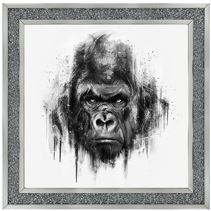 White & Black Gorilla Watercolour