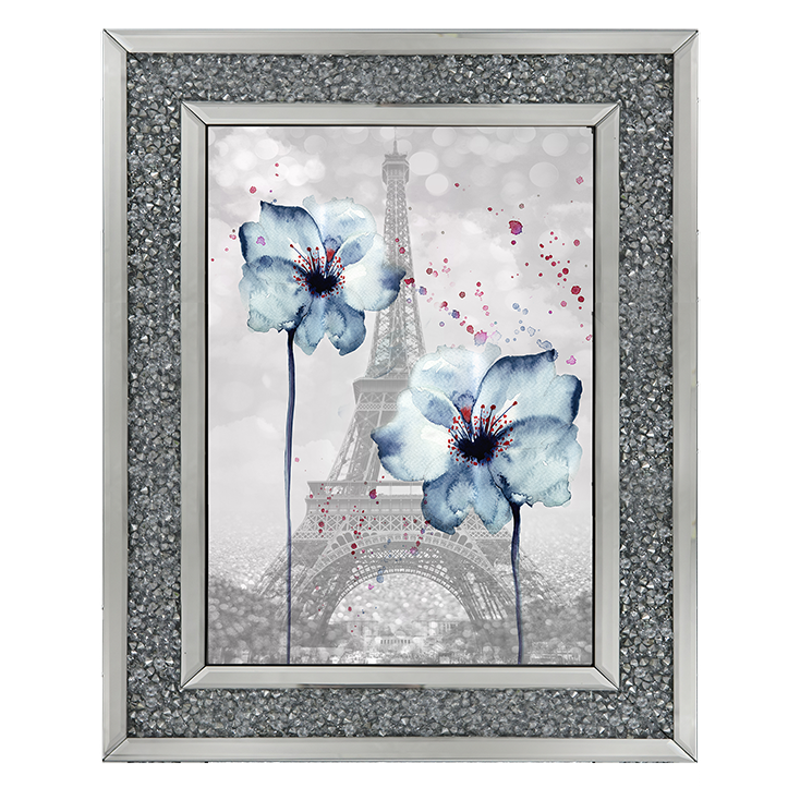 Floral design over Eiffel Tower