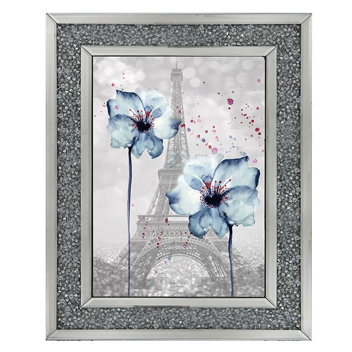 Floral design over Eiffel Tower