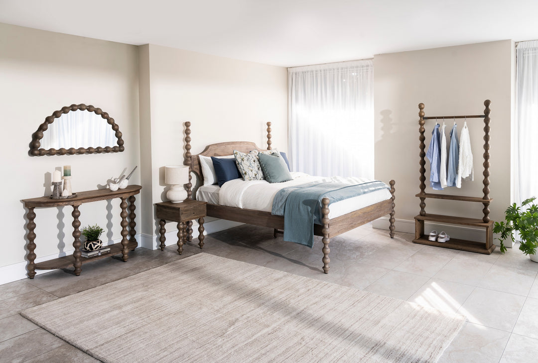 Quinmere Half Moon Mirror - Greywash