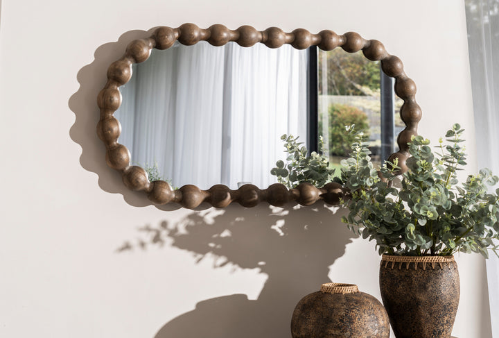 Quinmere Oval Mirror - Greywash