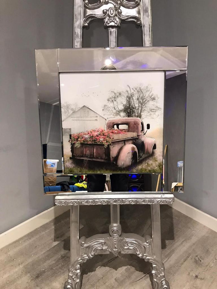 MS230 Pink Flower Rustic Truck