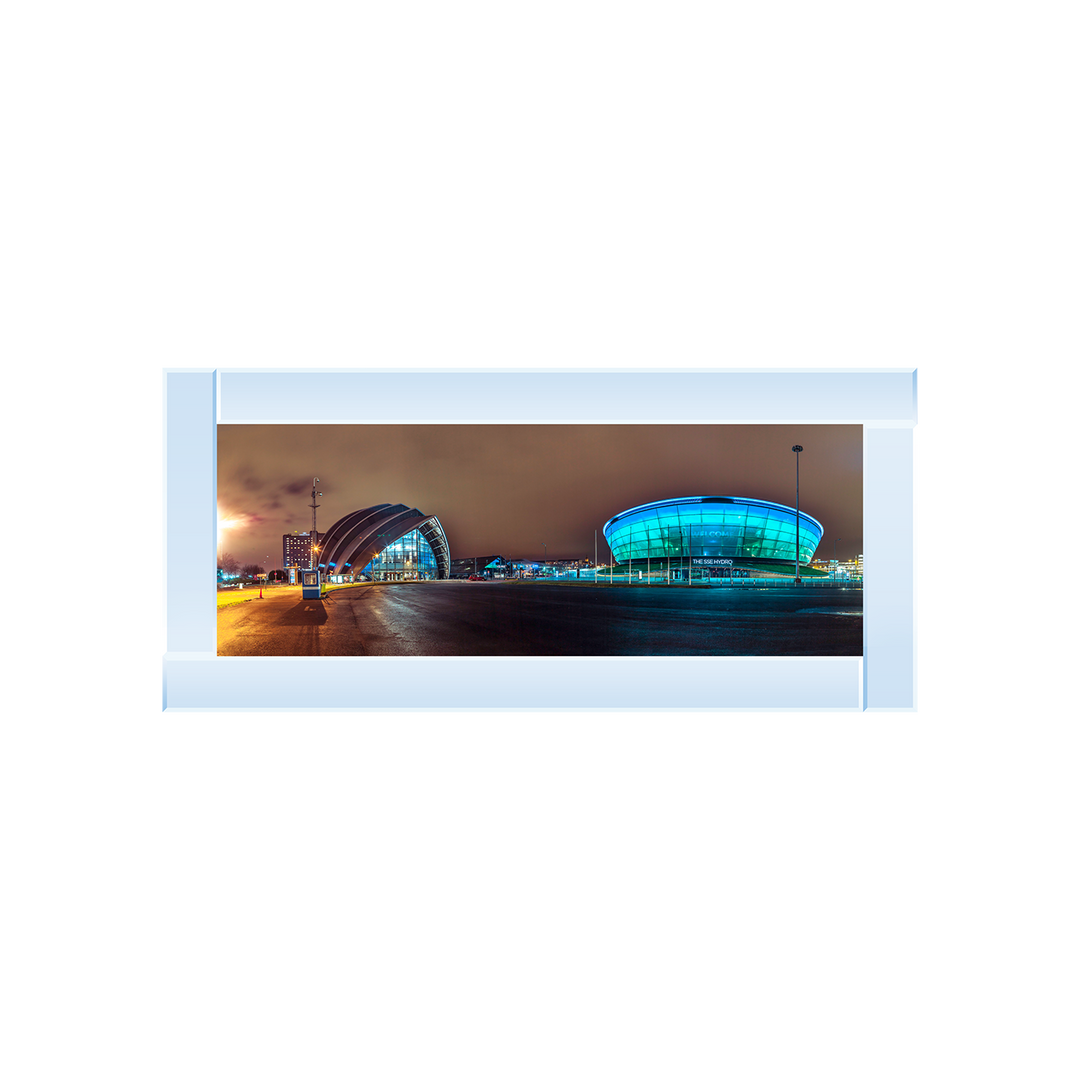 CY029 Evening view of Clyde Auditorium and SSE Hydro in Glasgow I