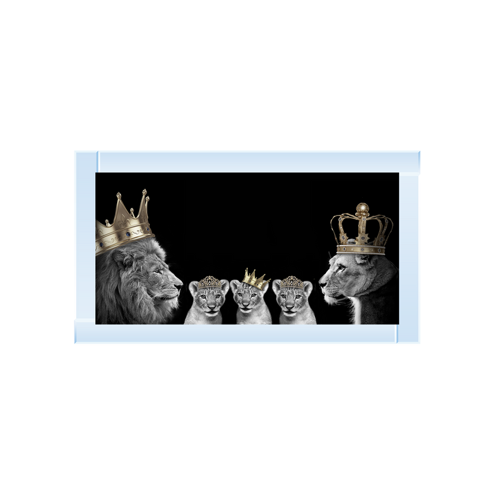 AN378 Lion family of 5 (Gold Crowns) I