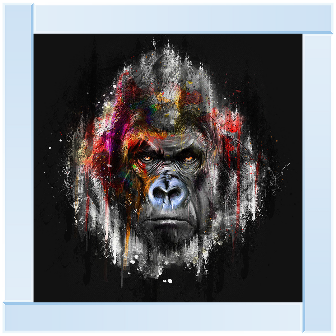 AN422 Black & Red Gorilla Watercolour