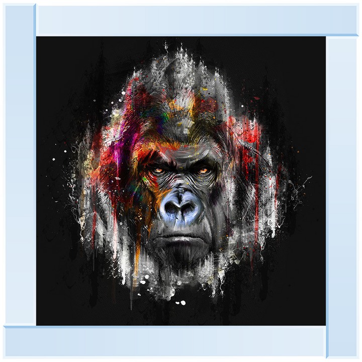AN422 Black & Red Gorilla Watercolour
