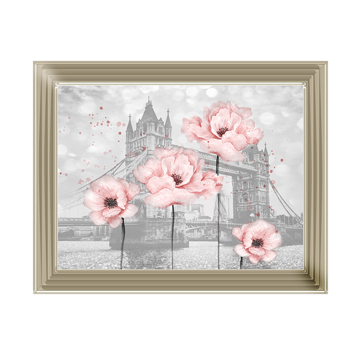 Floral print over Tower Bridge