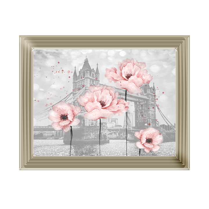 Floral print over Tower Bridge