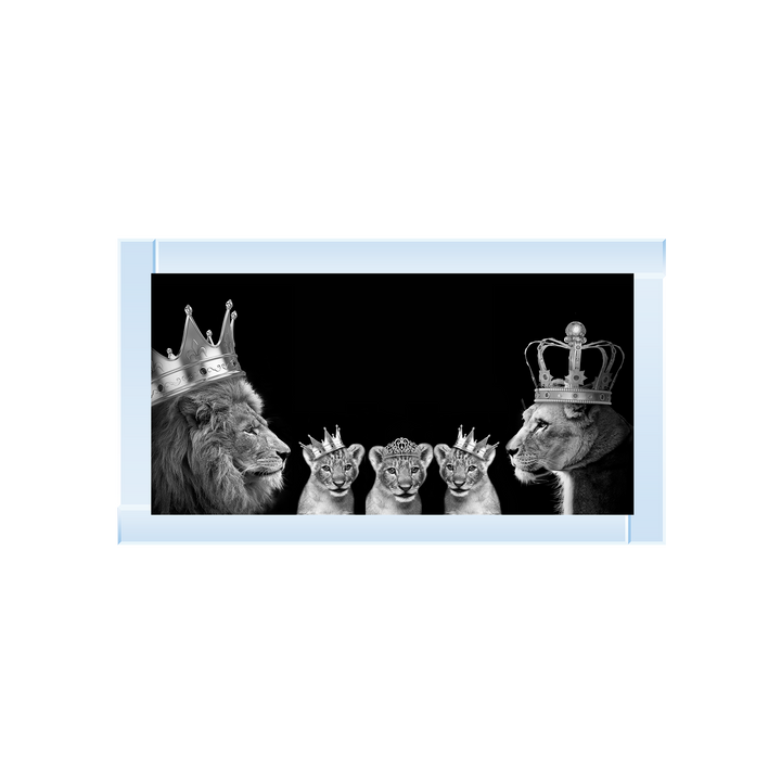 Lion family of 5 (Silver Crowns)