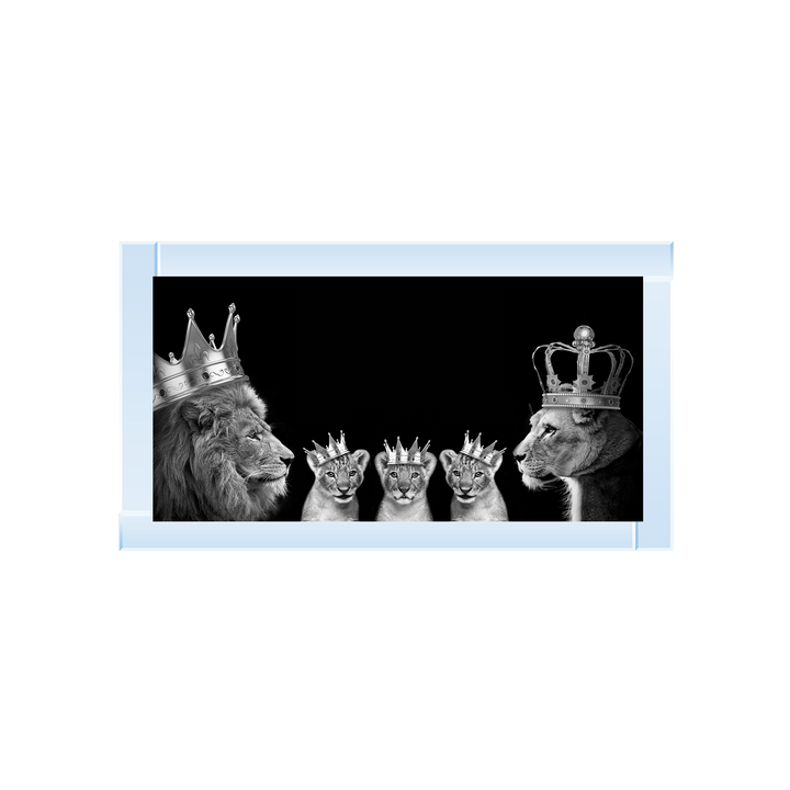 Lion family of 5 (Silver Crowns)