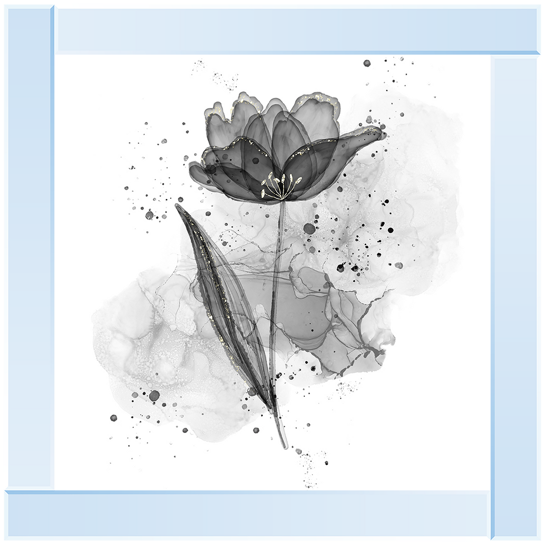Silver Flower With Splashes