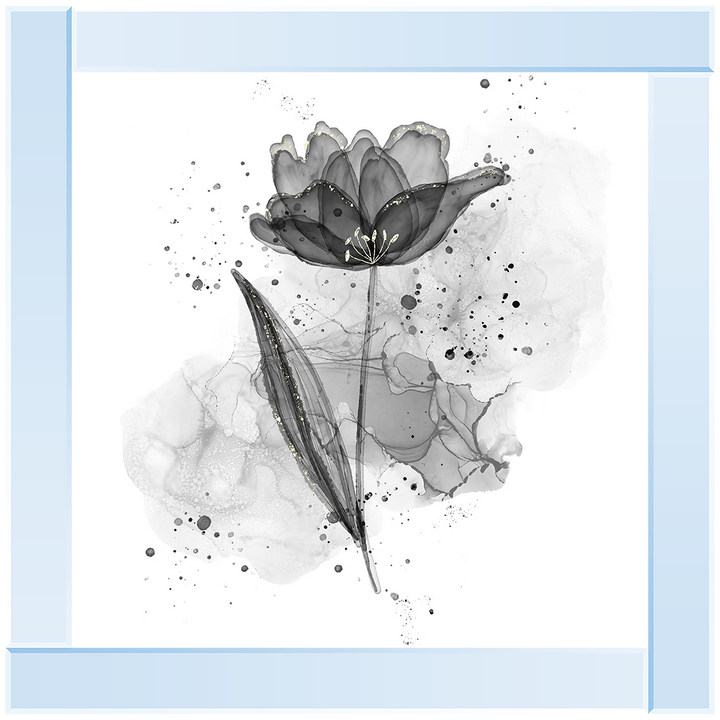 Silver Flower With Splashes