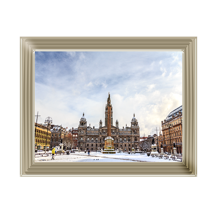 CY090 George Square covered by snow, Glasgow